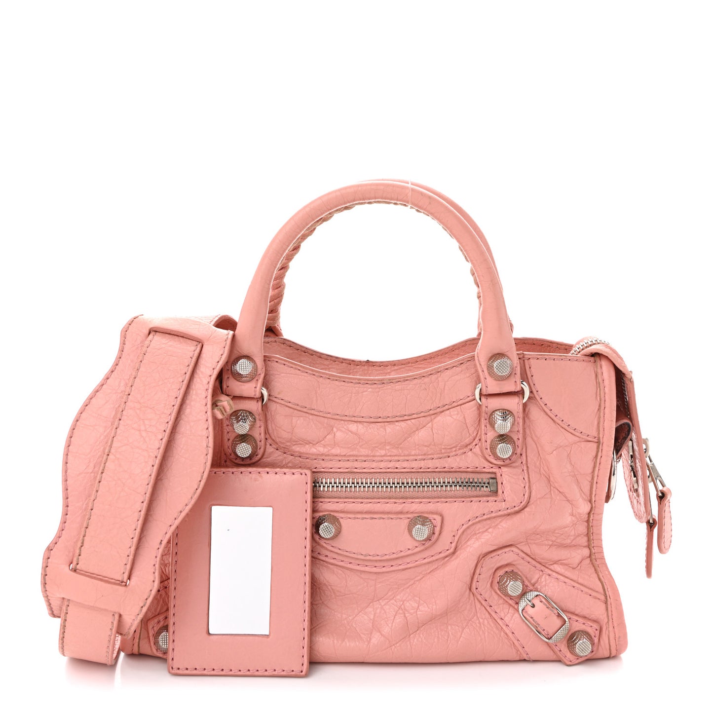 Agneau Giant 12 Silver Hardware Mini City Rose Peche