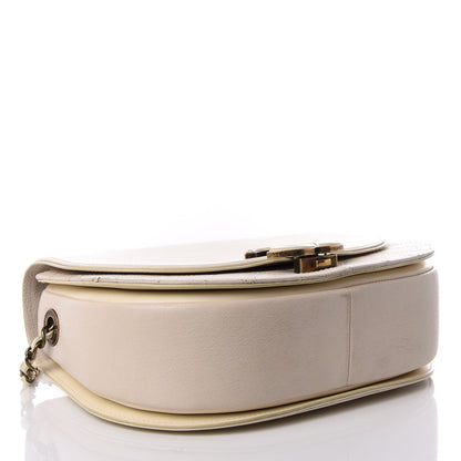 Chanel Shiny Calfskin Goatskin Quilted Medium Coco Curve Messenger Flap White 3 of 8