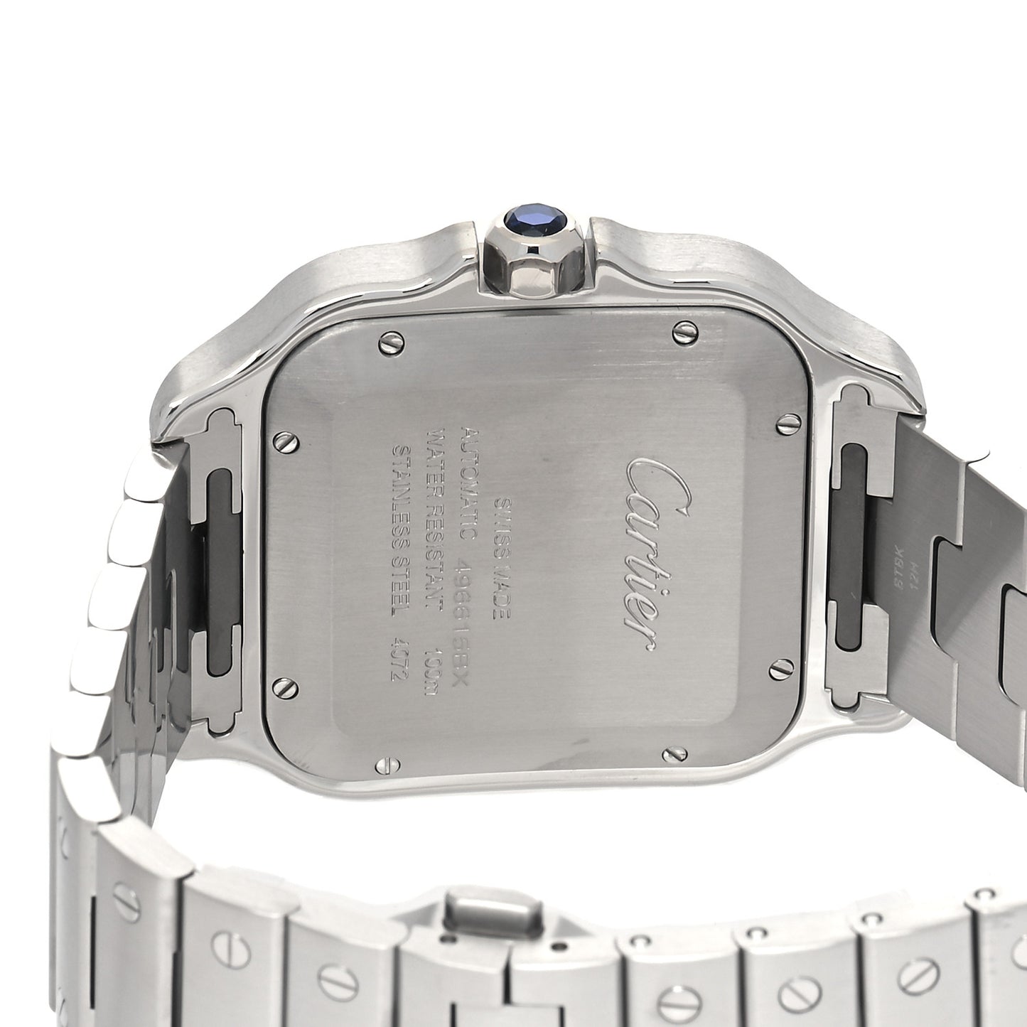 Stainless Steel 39.8mm Santos De Cartier Automatic Watch Blue