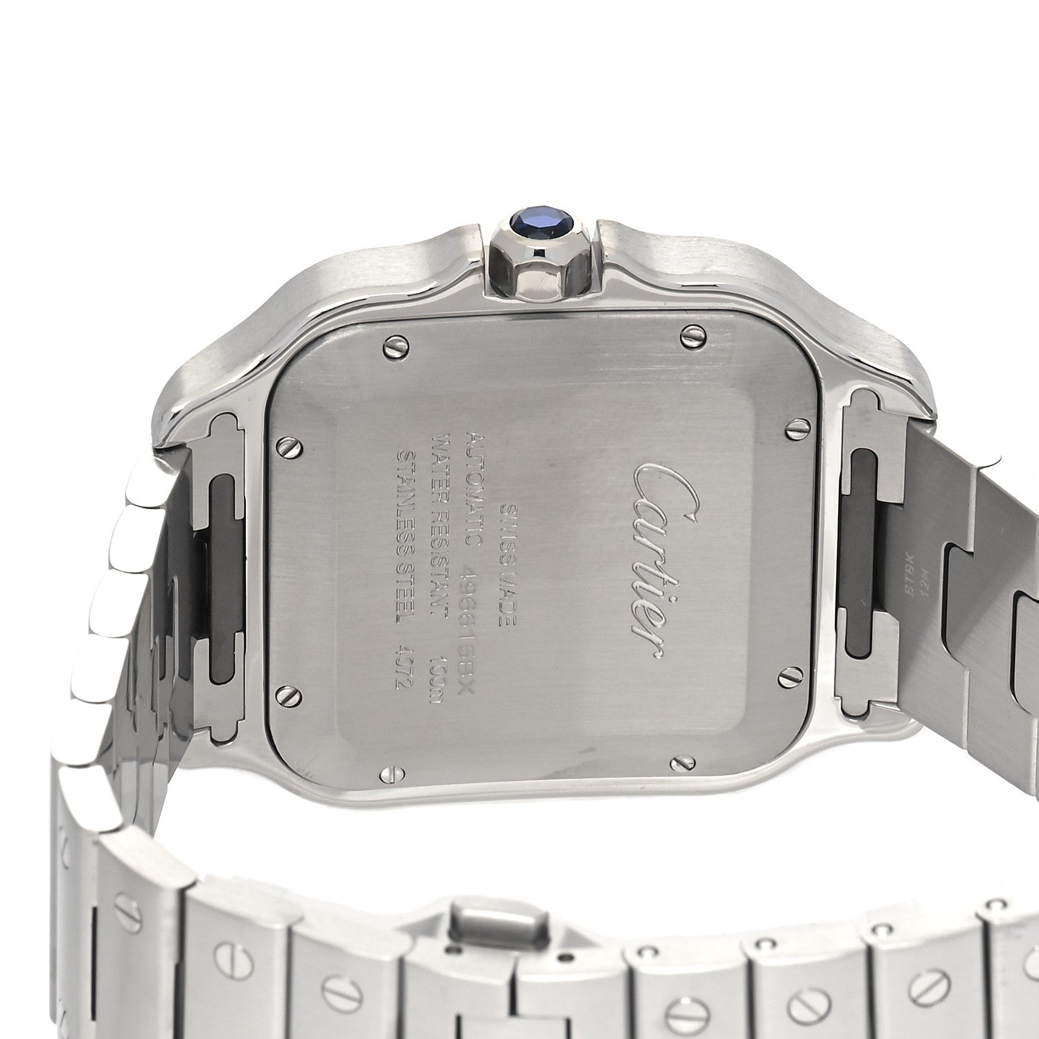 Cartier Stainless Steel 39.8mm Santos De Cartier Automatic Watch Blue 4 of 5