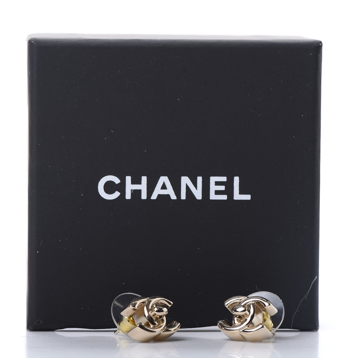 Metal CC Turnlock Earrings Gold