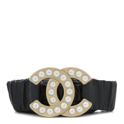 Chanel Lambskin Pearl CC Belt 70 Black 1 of 4