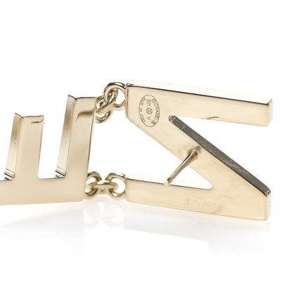 Chanel Metal Cha-Nel Logo Drop Earrings Gold 4 of 5