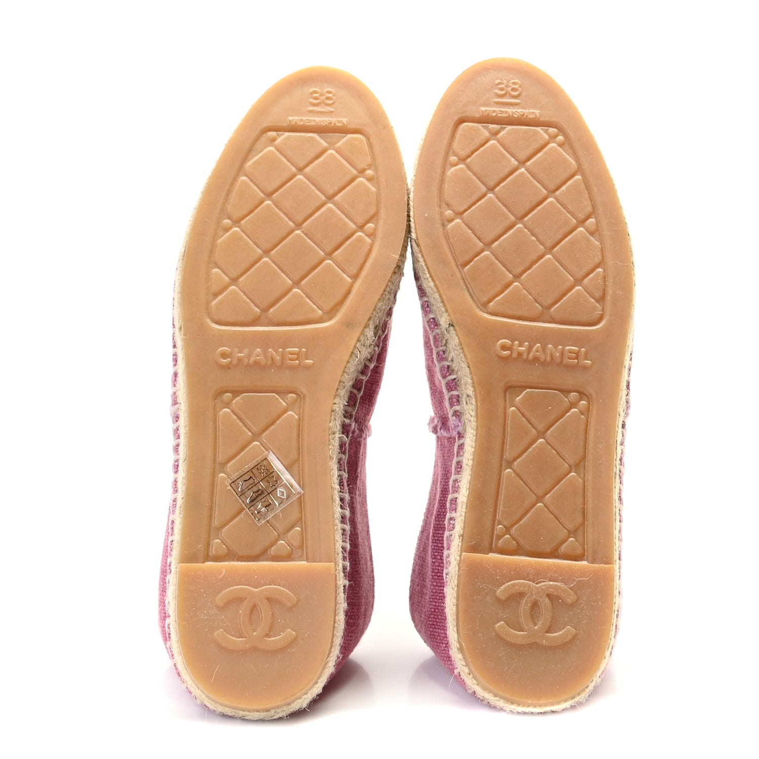 Chanel Linen CC Espadrilles 38 Pink Black 7 of 11