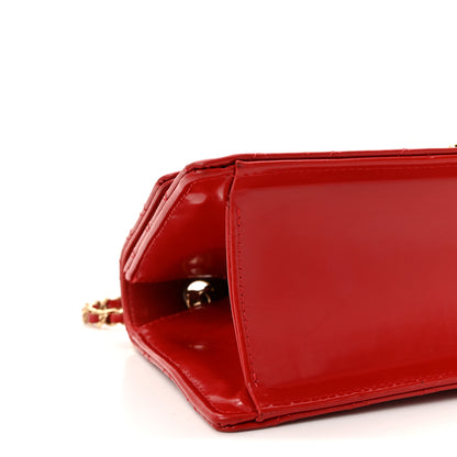 Chanel Glazed Calfskin Quilted East West Flap Red 9 of 10