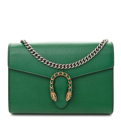 Gucci Calfskin Mini Dionysus Chain Wallet Emerald 1 of 10