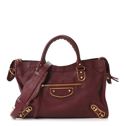 Balenciaga Chevre Gold Metallic Edge Hardware City Bordeaux 1 of 10