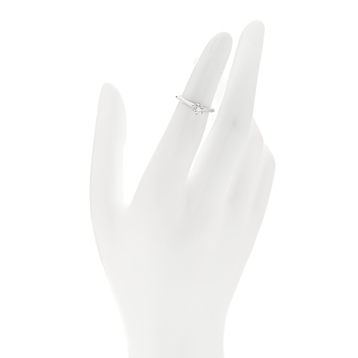 Tiffany Platinum Diamond .31ct Solitaire Engagement Ring 45 3.5 2 of 6