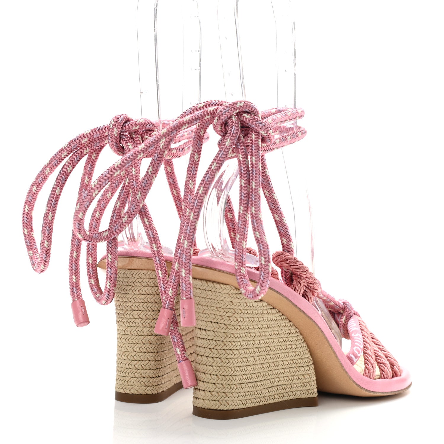 Louis Vuitton Fabric Maia Rope Wedge Sandal 36 Rose Clair 4 of 7