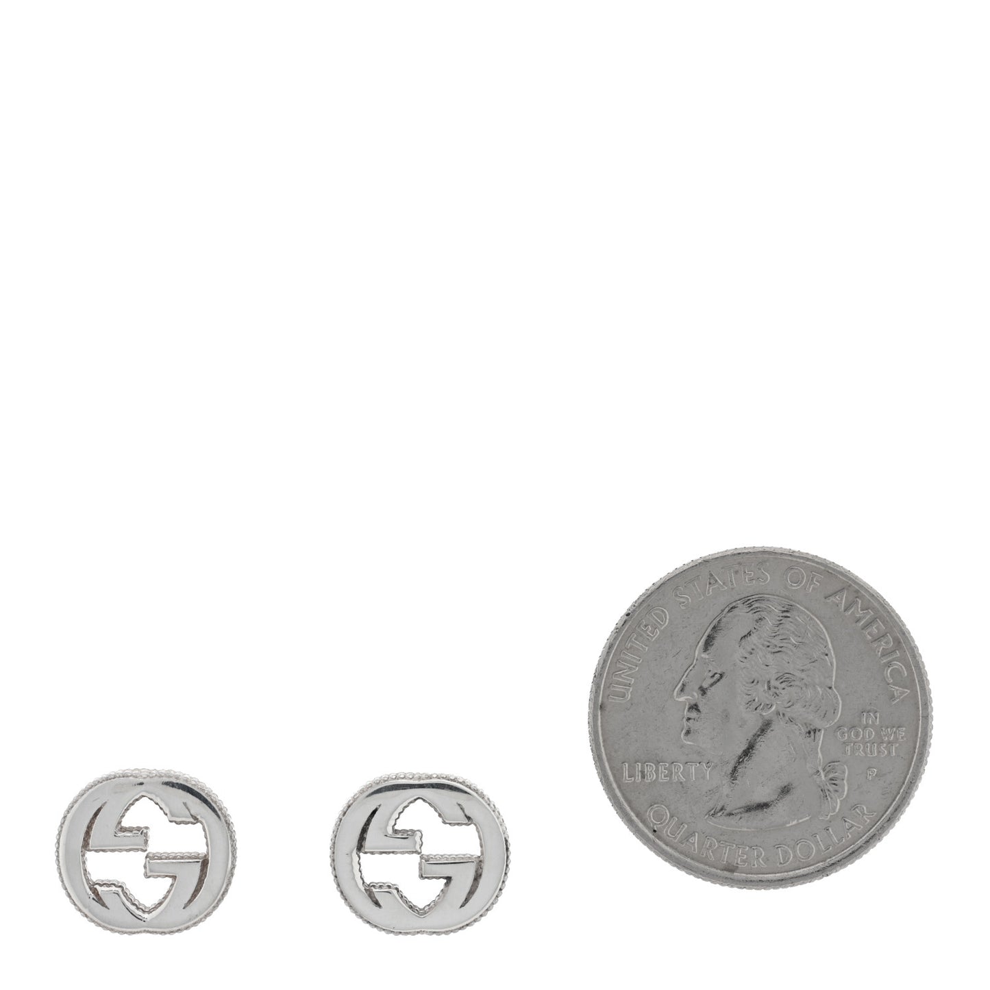 Sterling Silver Interlocking GG Stud Earrings