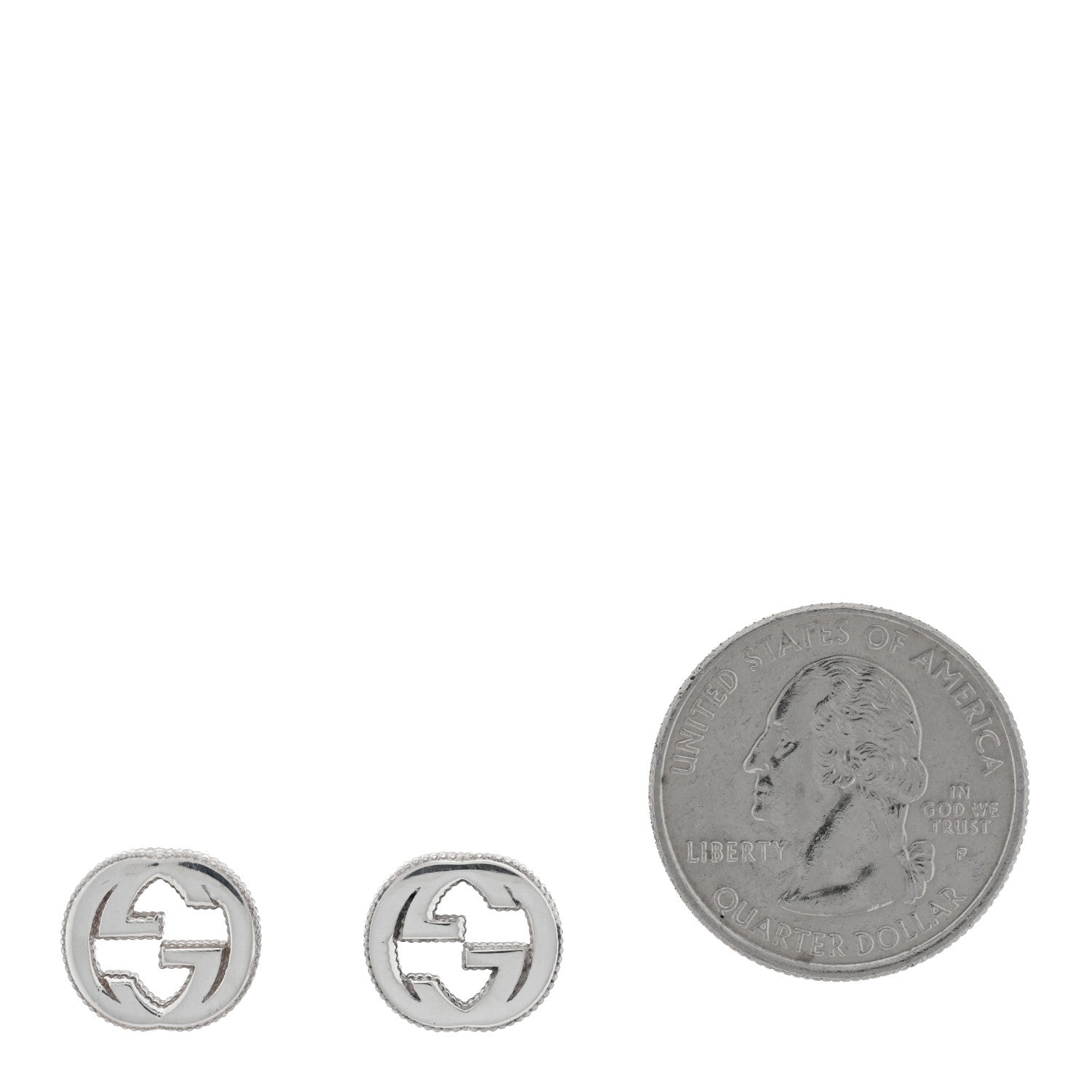 Gucci Sterling Silver Interlocking GG Stud Earrings 2 of 4