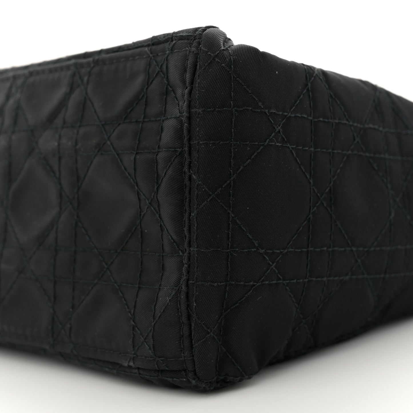 Nylon Cannage Medium Lady Dior Black