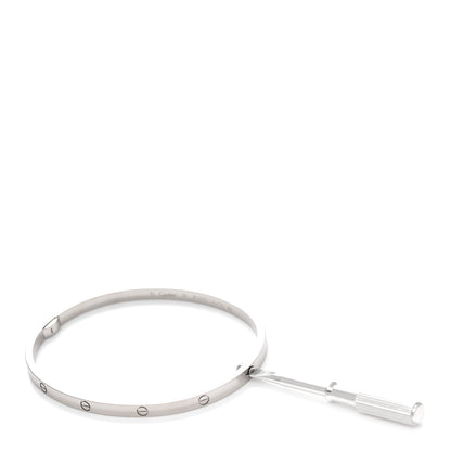 Cartier 18K White Gold Small LOVE Bracelet 18 3 of 5