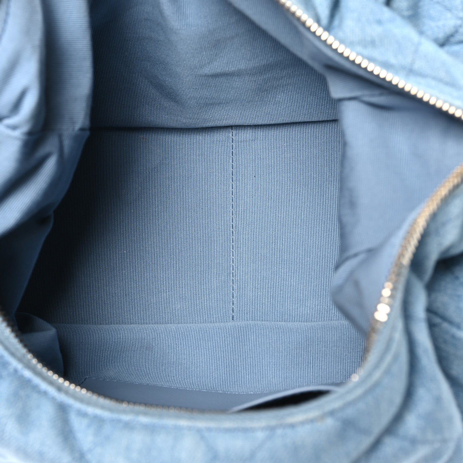 Chanel Washed Denim Quilted Large Trendy Pockets Hobo Blue 5 of 10