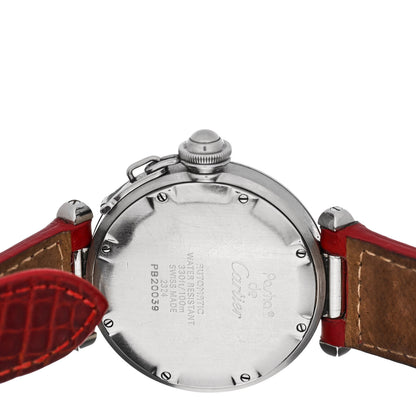 Cartier Stainless Steel Alligator 35mm Pasha C Automatic Watch Red 4 of 6