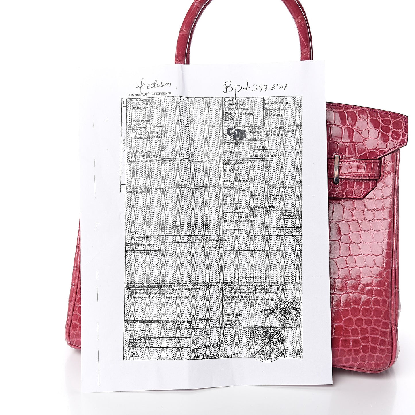 Shiny Porosus Crocodile Birkin 30 Rose Tyrien