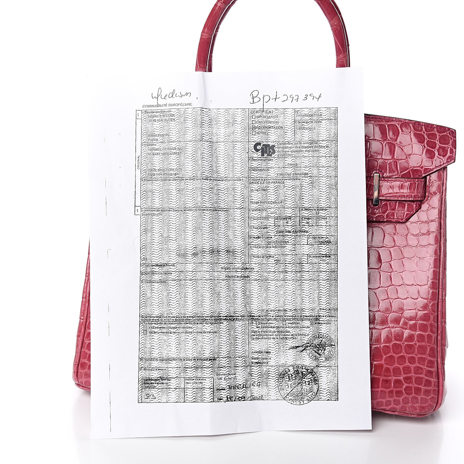 Hermes Shiny Porosus Crocodile Birkin 30 Rose Tyrien 29 of 36