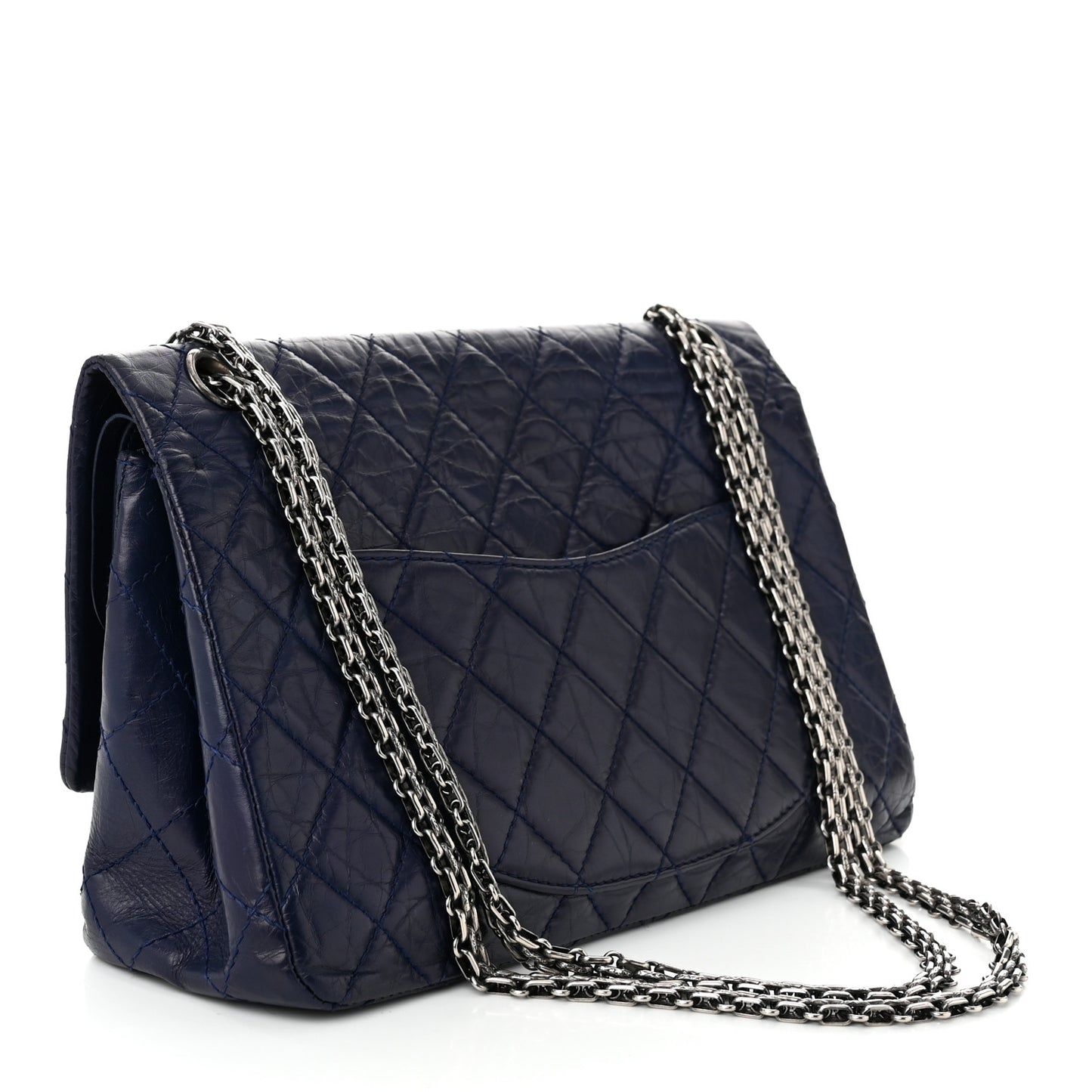 Aged Calfskin Quilted 2.55 Reissue 226 Flap Dark Blue