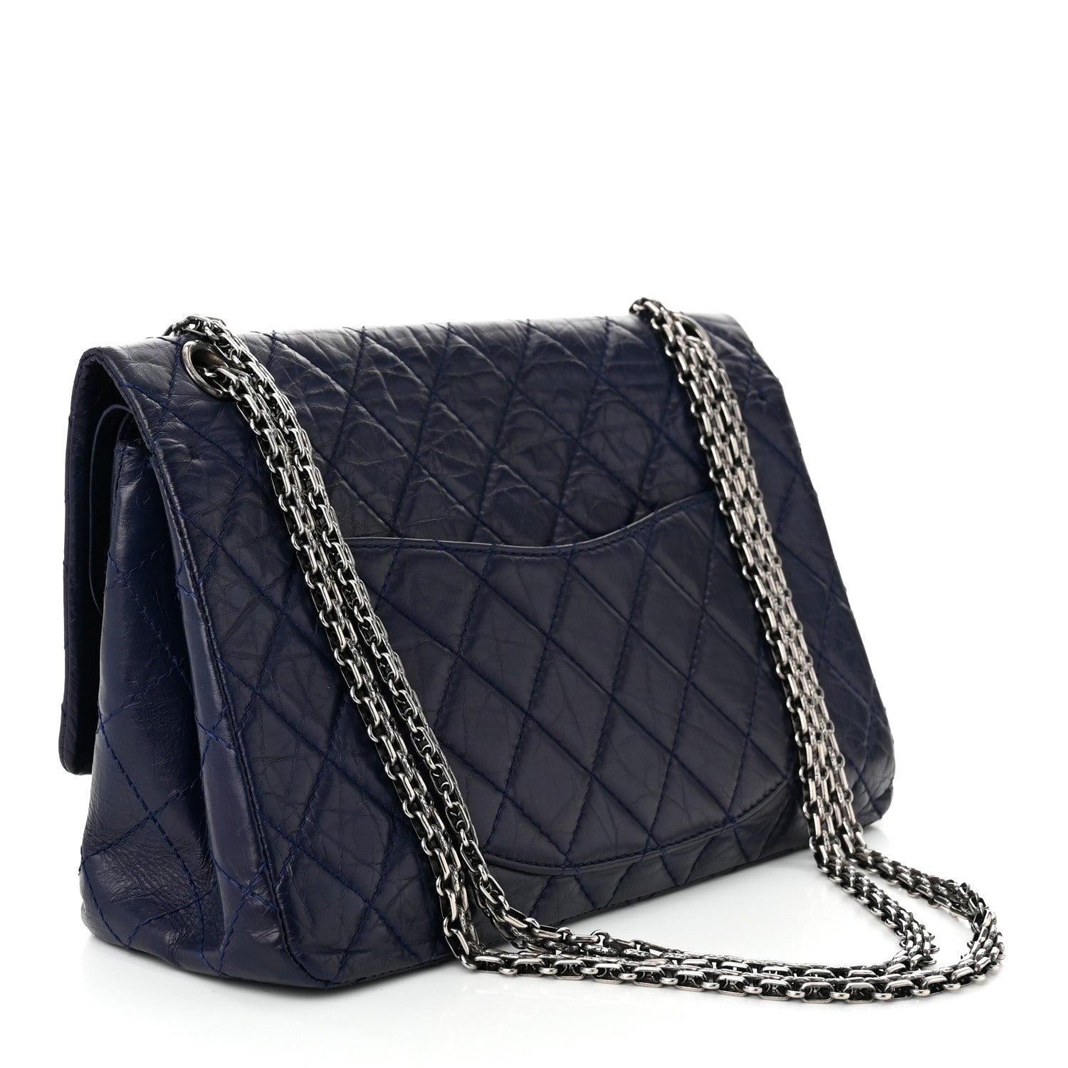 Chanel Aged Calfskin Quilted 2.55 Reissue 226 Flap Dark Blue 3 of 11