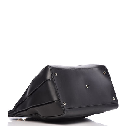Gucci Calfskin Bold Bamboo Medium Top Handle Bag Black 4 of 12