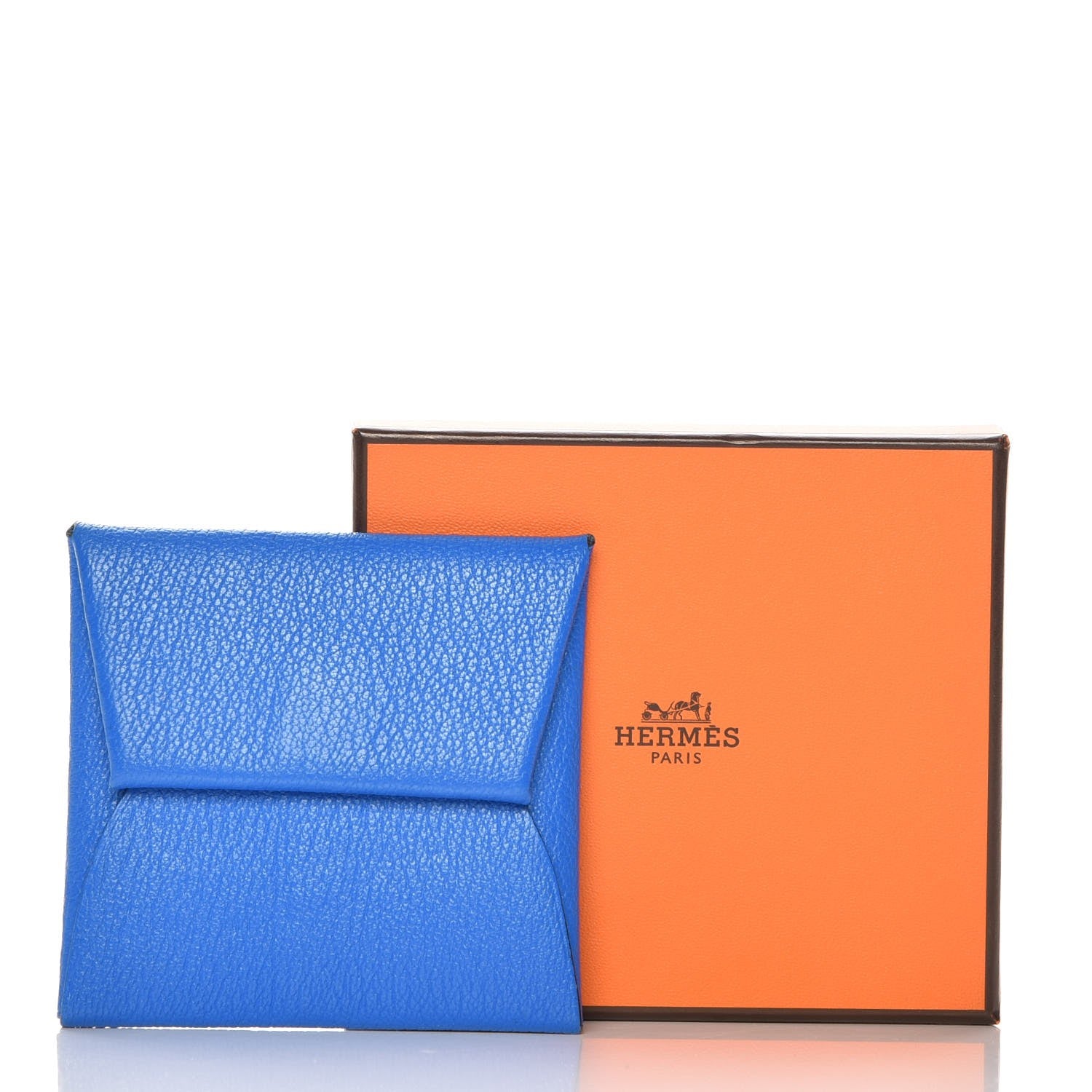 Hermes Chevre Mysore Bastia Coin Purse Bleu Hydra 7 of 7