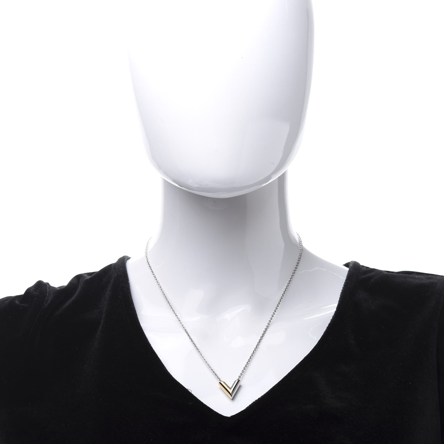 Louis Vuitton Essential V Necklace Silver 2 of 5