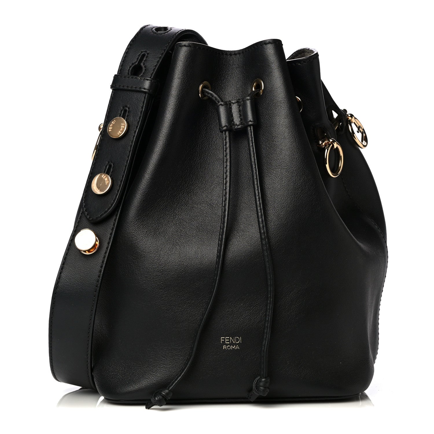 Fendi Vitello Grace Matte F is Fendi Grande Mon Tresor Bucket Bag Black 1 of 10