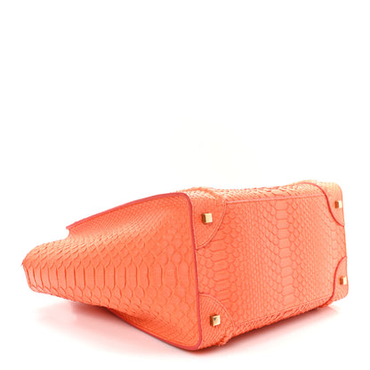 Celine Snakeskin Mini Luggage Orange 4 of 11