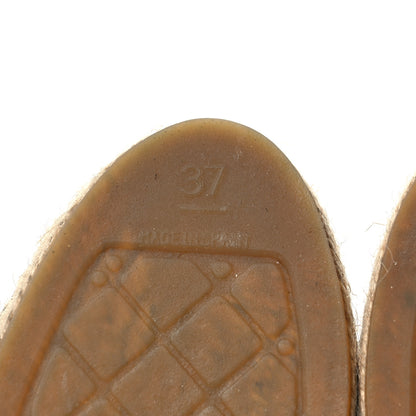 Chanel Tweed Velvet CC Espadrilles 37 Ecru Black 6 of 9