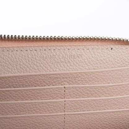 Saint Laurent Calfskin Classic Zip Around Continental Wallet Dusty Pink 6 of 7