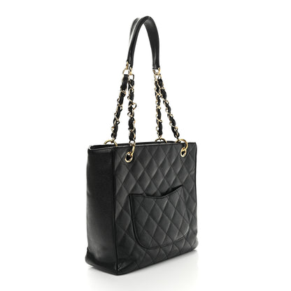 Chanel Caviar Quilted Petit Shopping Tote PST Black 3 of 9