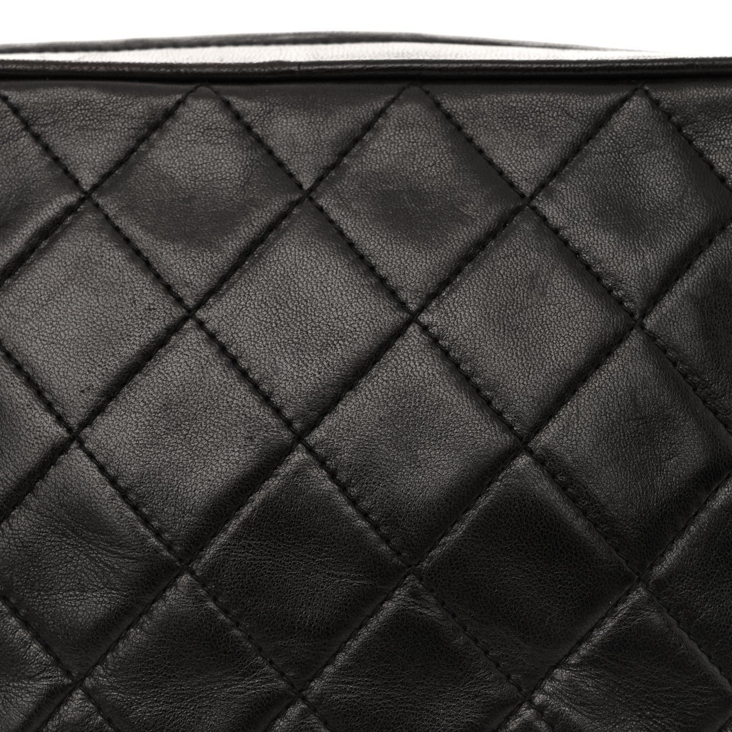 Lambskin Quilted CC Tassel Camera Case Black