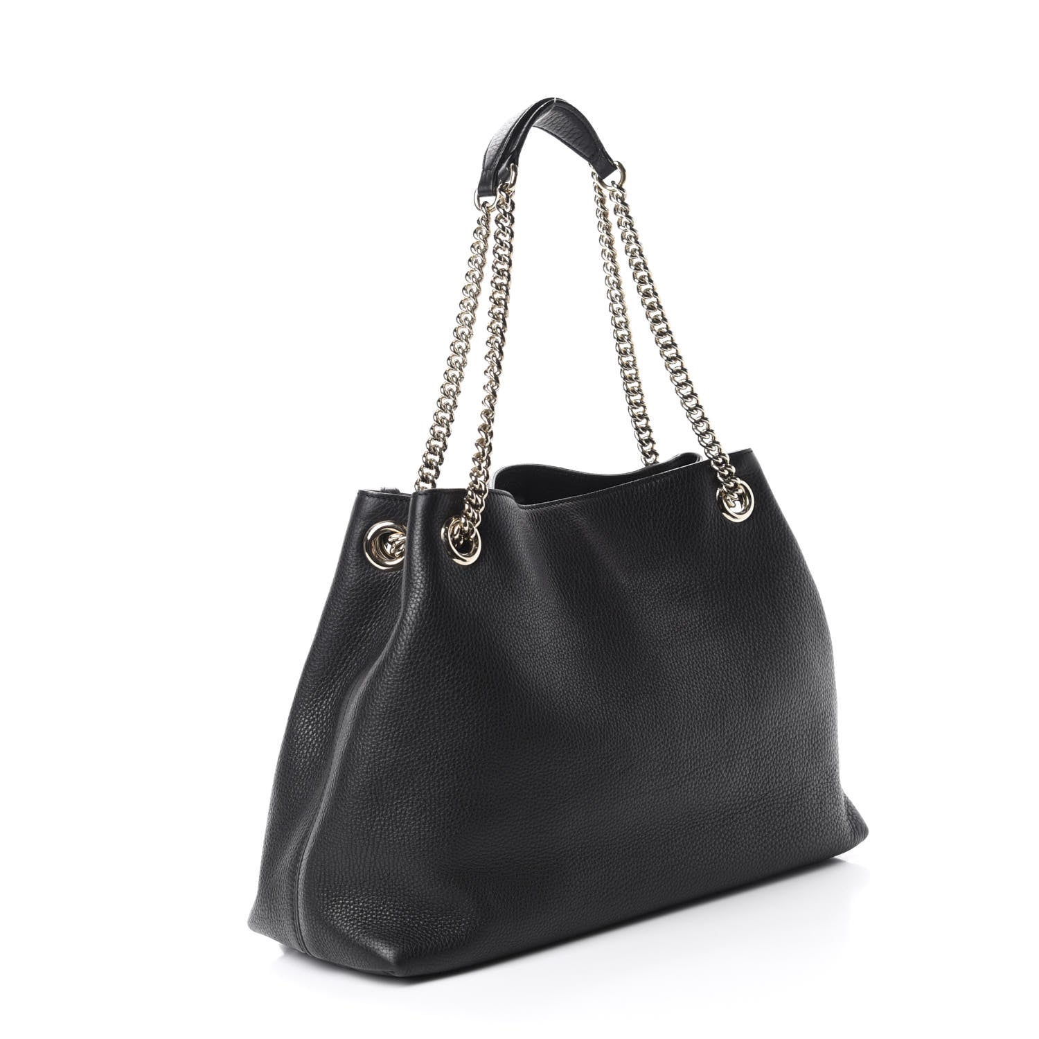 Gucci Pebbled Calfskin Medium Soho Chain Shoulder Bag Black 3 of 10