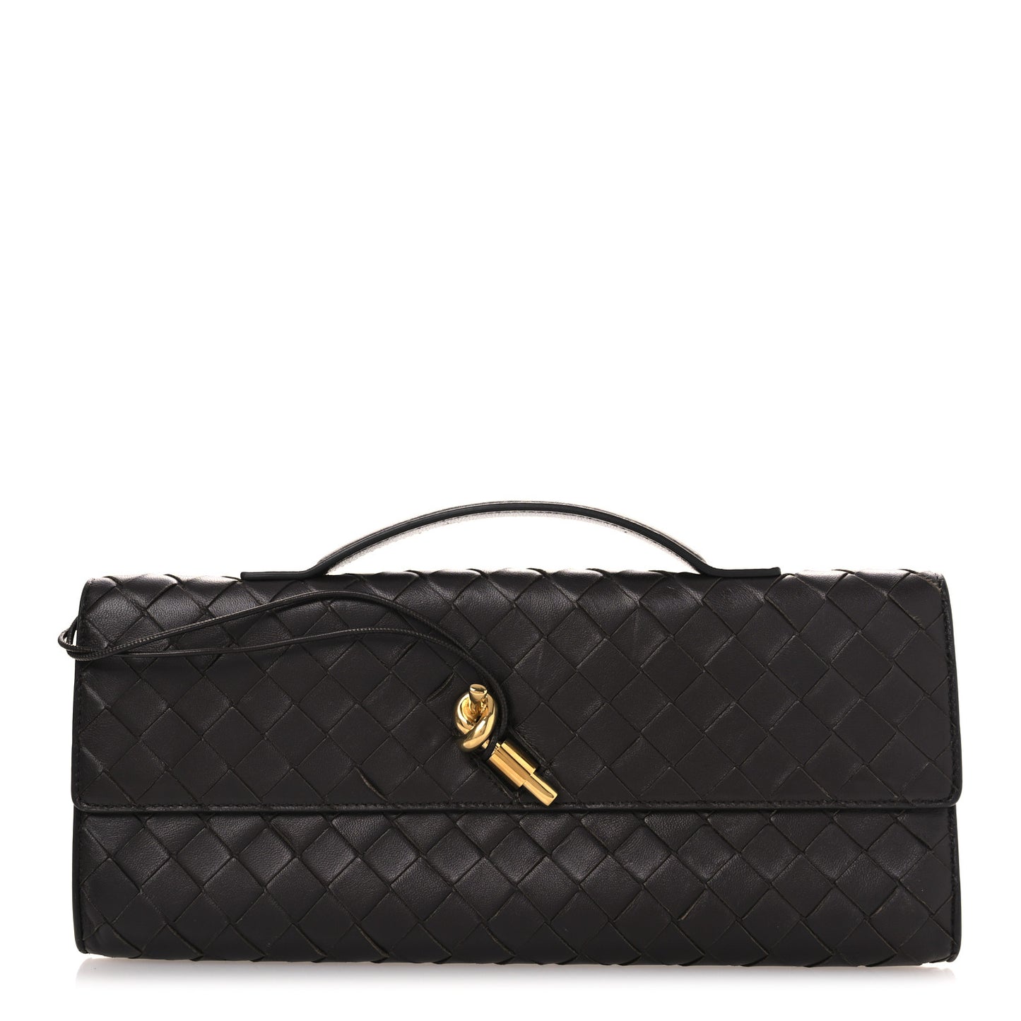 Nappa Intrecciato Long Andiamo Top Handle Clutch Fondant