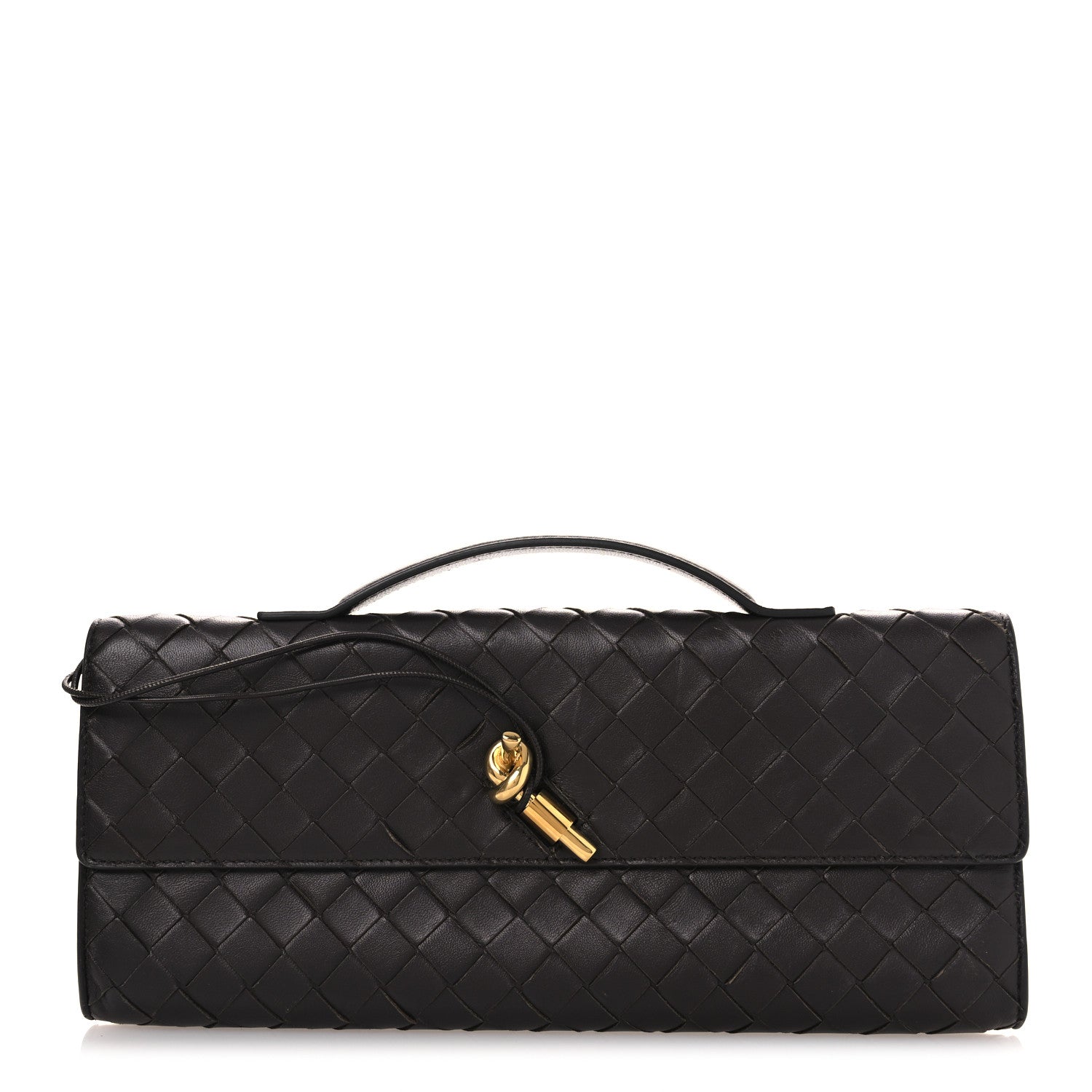 Bottega Veneta Nappa Intrecciato Long Andiamo Top Handle Clutch Fondant 1 of 12