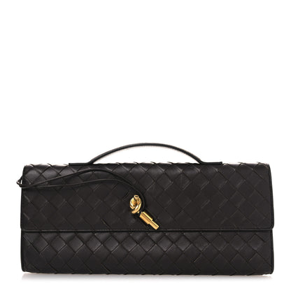 Bottega Veneta Nappa Intrecciato Long Andiamo Top Handle Clutch Fondant 1 of 12