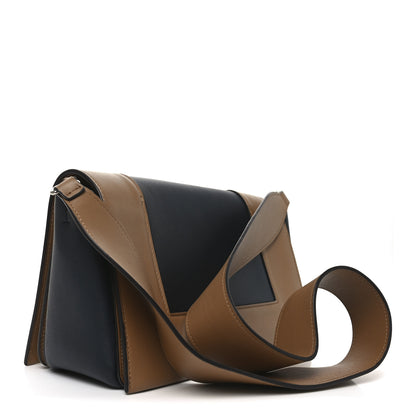 Celine Shiny Smooth Calfskin Medium Frame Shoulder Bag Tan Navy 3 of 10