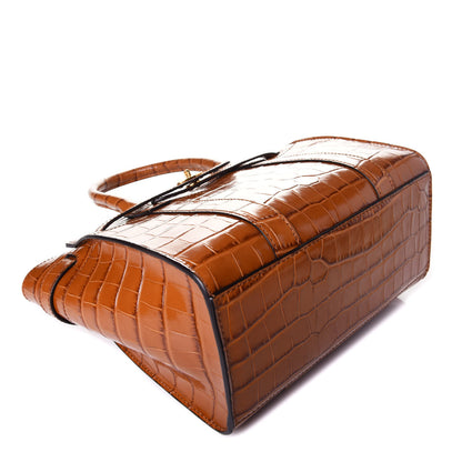 Mulberry Crocodile Embossed Calfskin Small Zipped Bayswater Mustard Yellow 5 of 9