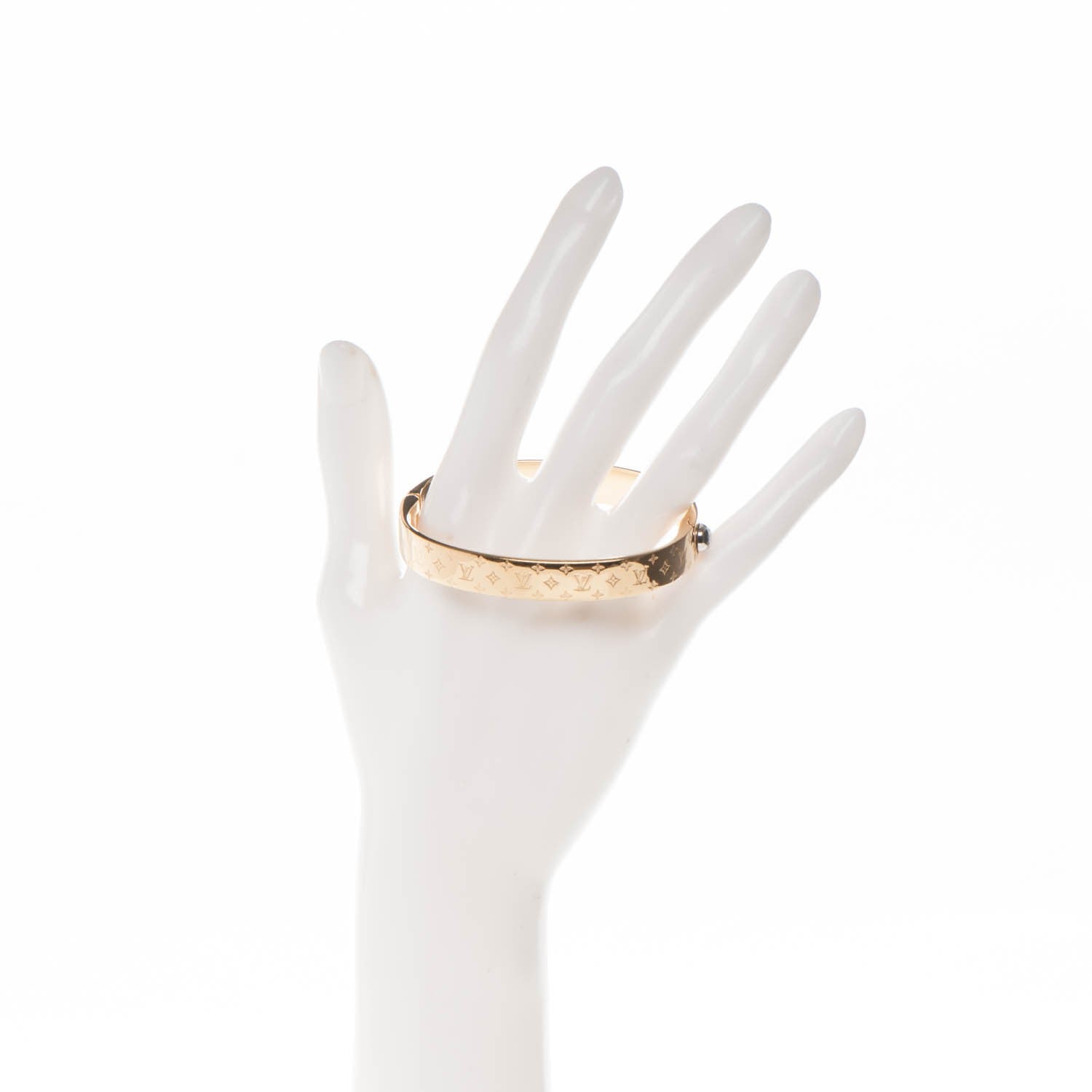 Louis Vuitton Brass Monogram Nanogram Cuff M Gold 2 of 5