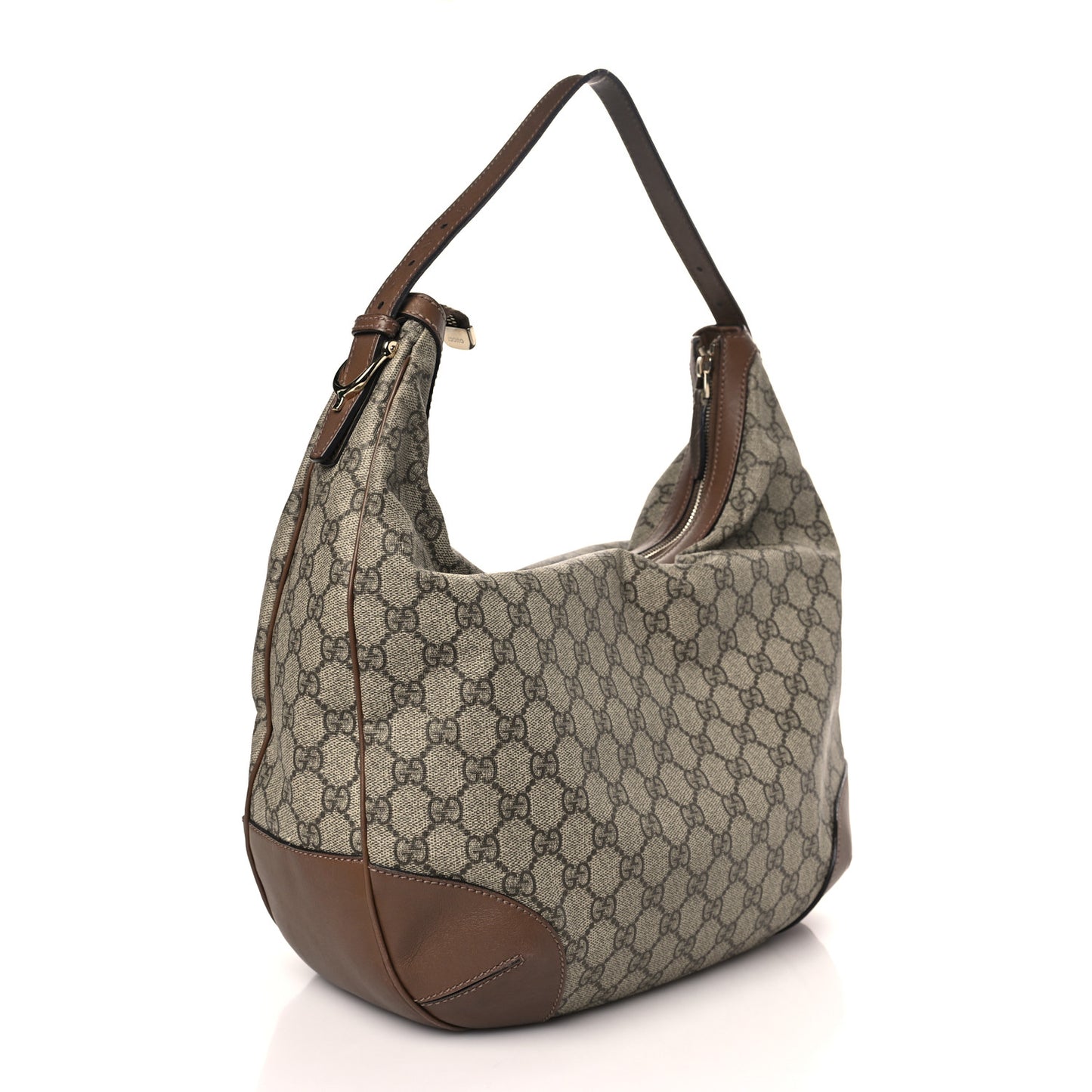 GG Supreme Monogram Margaux Calfskin Medium Nice Hobo Beige Ebony Acero