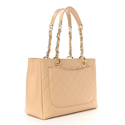 Chanel Caviar Quilted Grand Shopping Tote GST Beige 3 of 11