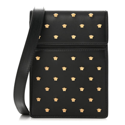 Versace Calfskin Studded Medusa Crossbody Black 1 of 9