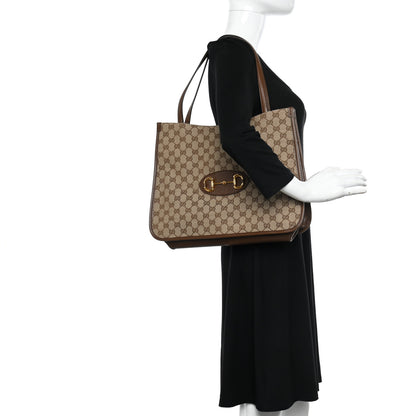 Gucci Monogram Horsebit 1955 Tote Bag Beige Brown Sugar 2 of 10