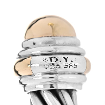 David Yurman Sterling Silver 14K Yellow Gold 7mm Cable Classics Bracelet 4 of 4