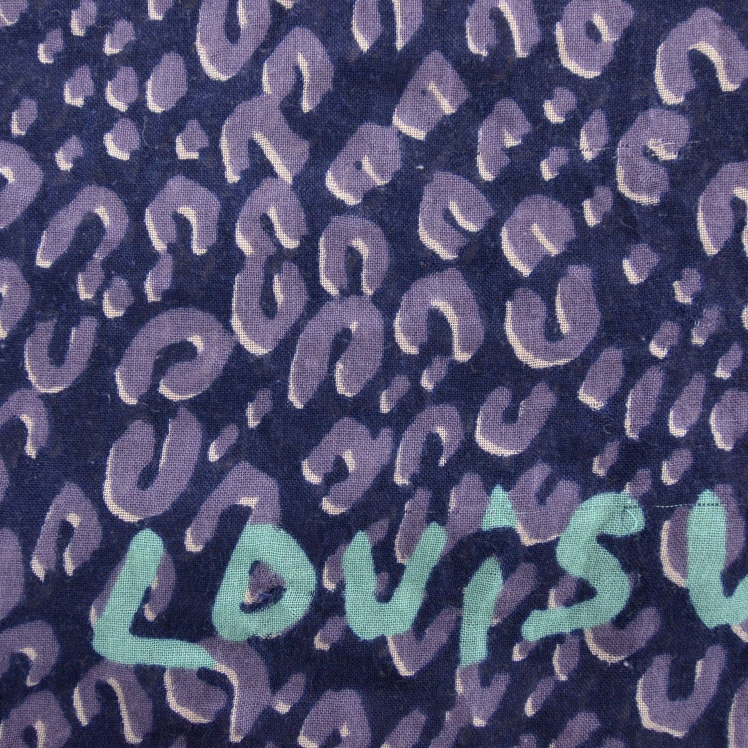 Louis Vuitton Cashmere Silk Leopard Stole Blue 1 of 5