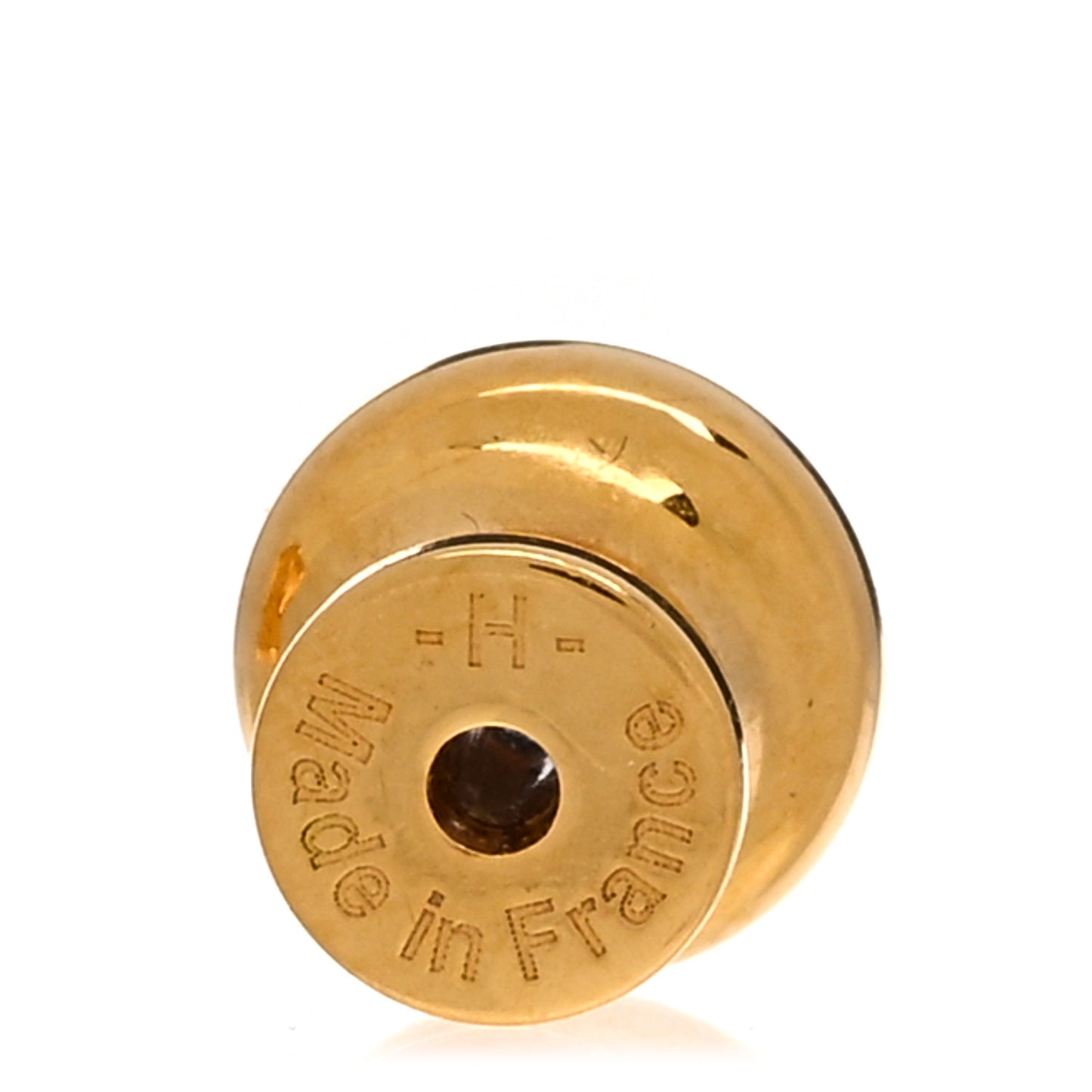Gold Lacquered Mini Pop H Earrings Black