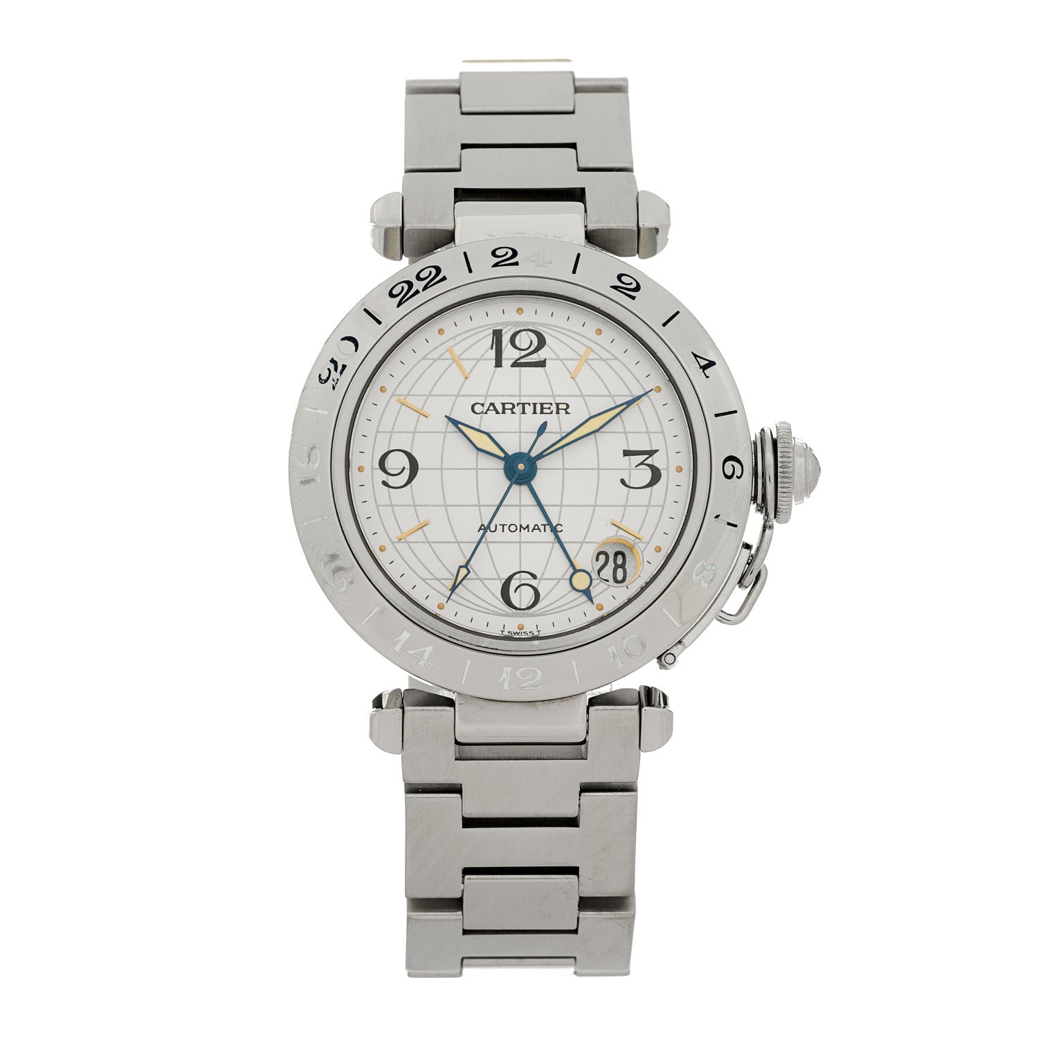 Cartier Stainless Steel 35mm Pasha GMT Automatic Watch 1 of 4