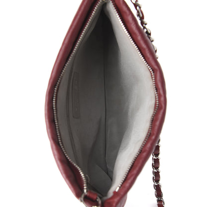 Chanel Calfskin On The Bund Pochette Dark Red 4 of 10