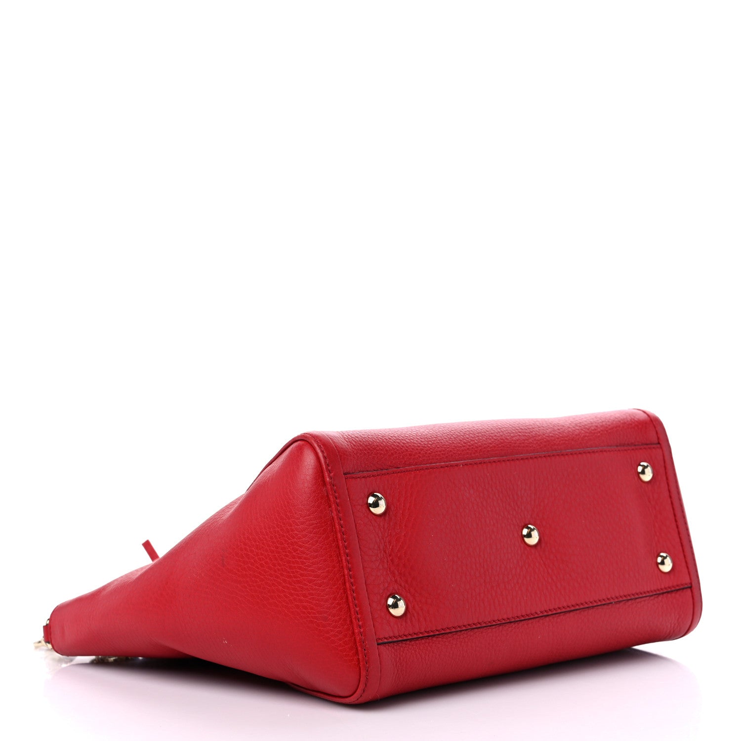 Gucci Pebbled Calfskin Small Soho Top Handle Bag Red 4 of 14
