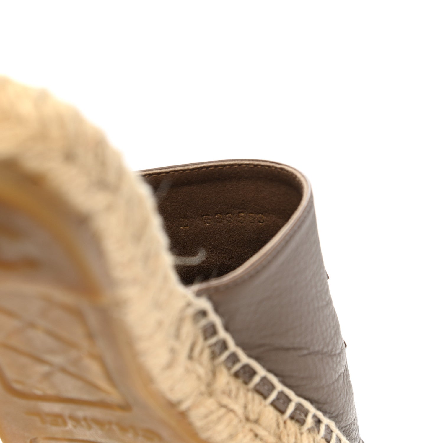 Chanel Calfskin CC Espadrille Mules 36 Dark Beige 9 of 13